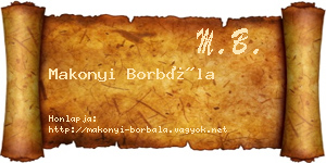 Makonyi Borbála névjegykártya